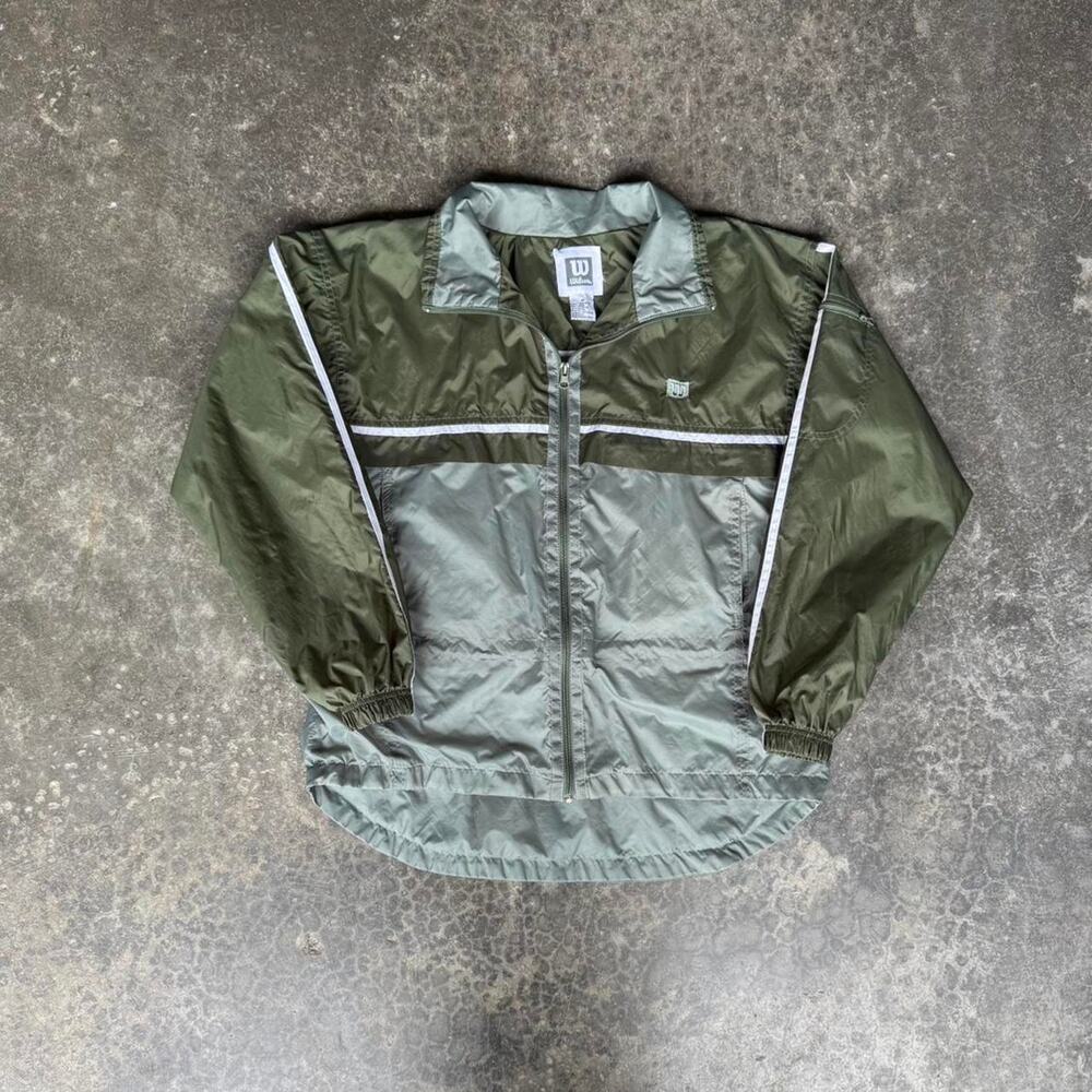 Vintage Wilson green windbreaker tennis jacket